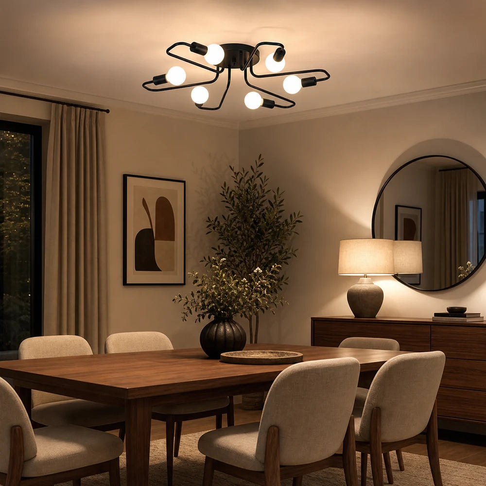 Lustra MODERNIST Hexa 6, 6x E27, Negru, Design Modern - 02_LC370-6BK.png