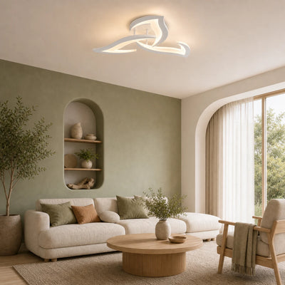 LED luster s diaľkovým ovládaním LOTUS 32W, 3 okvetné lístky, studené/teplé/neutrálne svetlo, stmievateľné, biela
