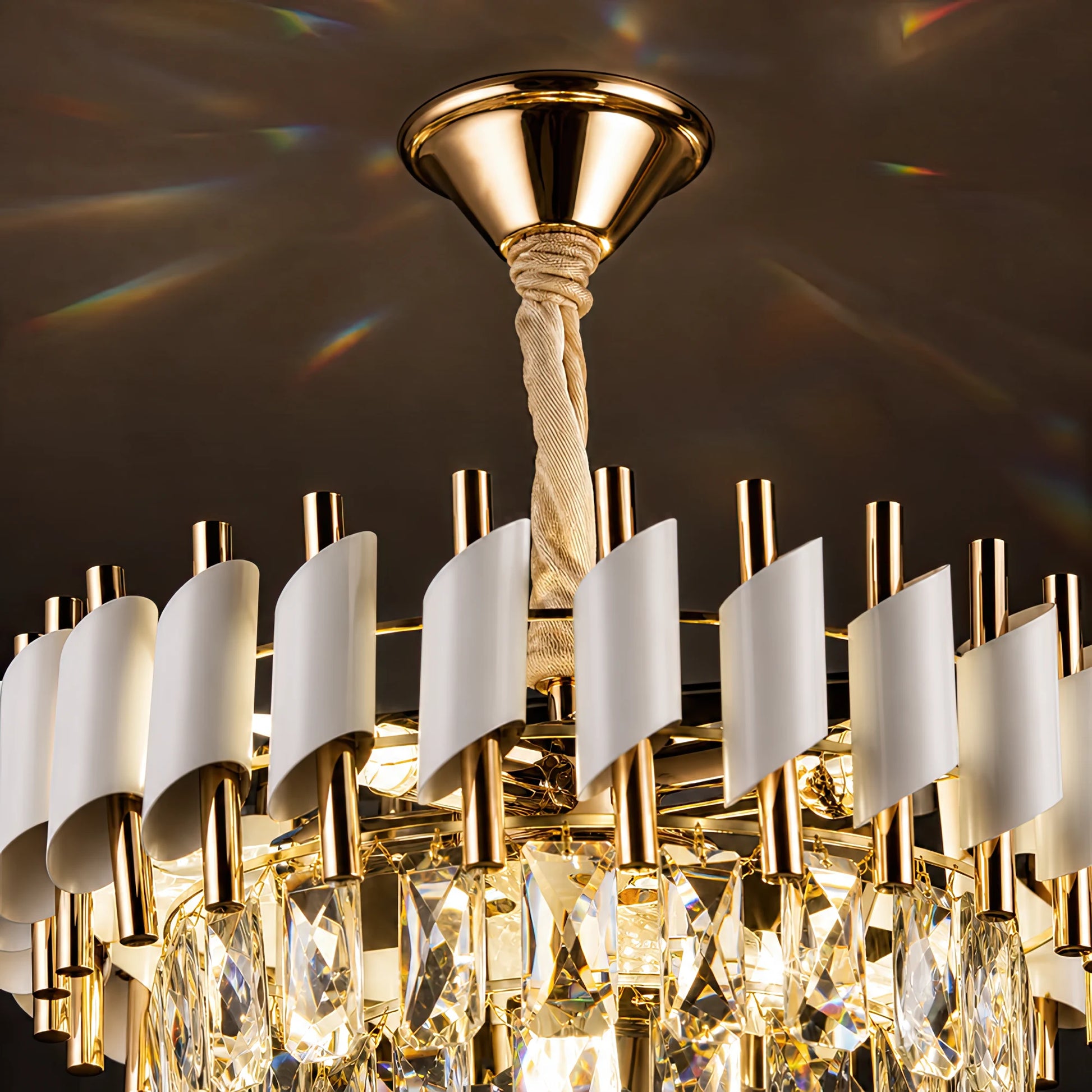 Candelabru Cristal VERSAILLES Nobile 5xE14, Diametru 40cm, Auriu Lucios si Alb - 05_CC900-400WH.png