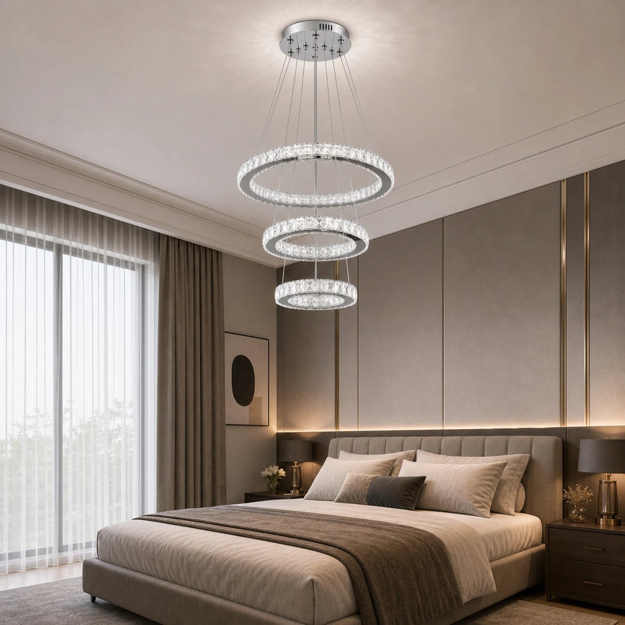 Lustra LED suspendata cu telecomanda si cristal PRISM LUMORA 63W, 3 Cercuri, lumina Rece/Calda/Neutra, Dimabila, Crom Lucios, Inaltime Reglabila - 06_LLC131-3CH.png