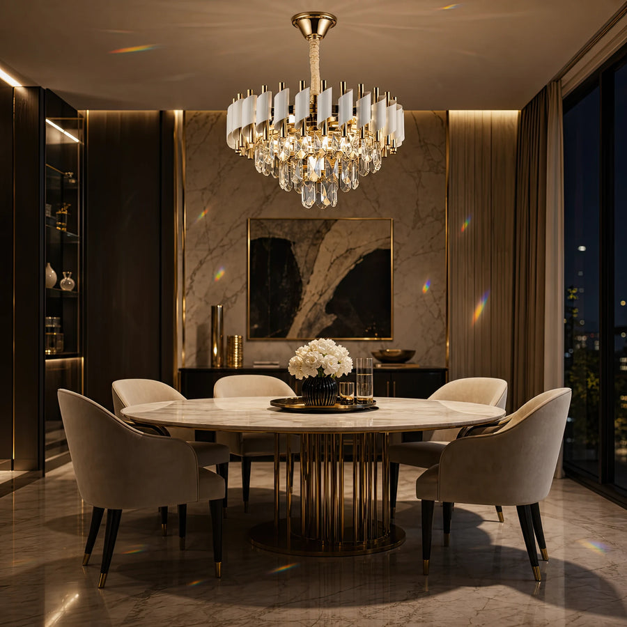Candelabru Cristal VERSAILLES Nobile 5xE14, Diametru 40cm, Auriu Lucios si Alb - 07_CC900-400WH.png