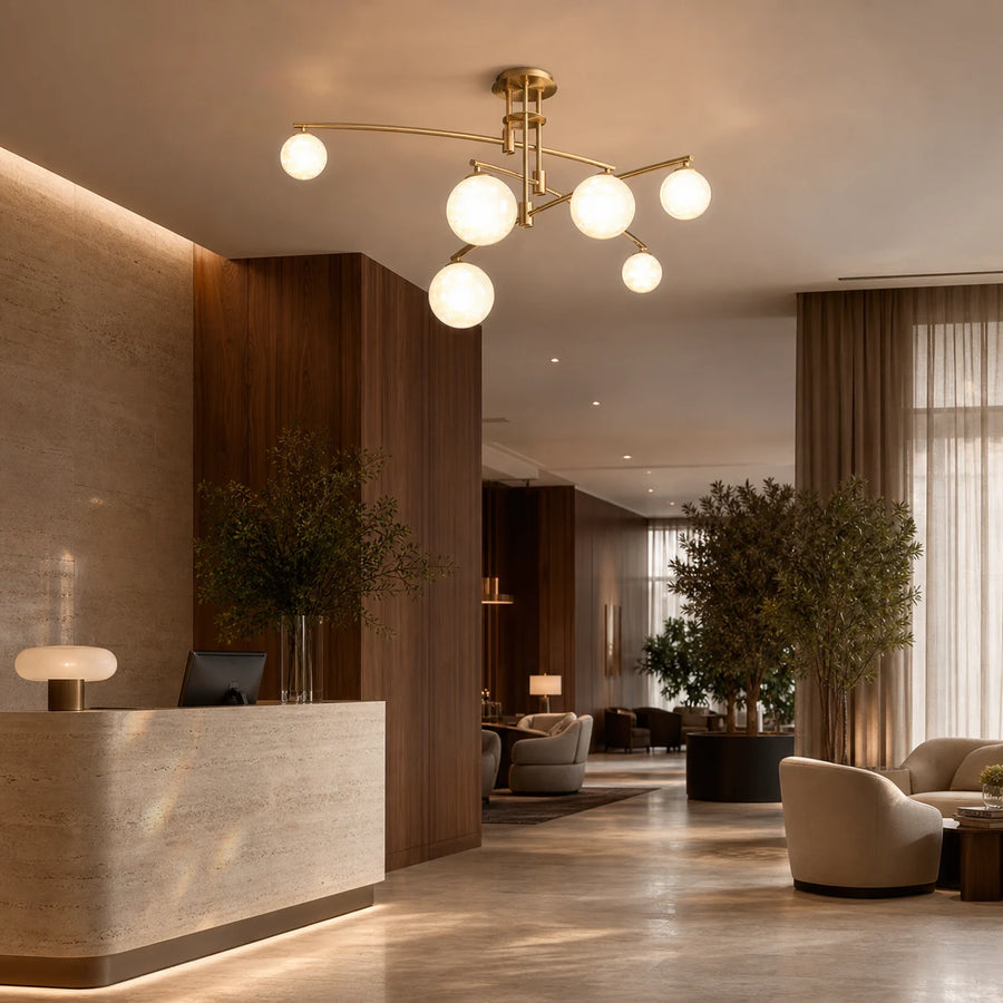 Lustra cu Abajur Rotund, PENTHOUSE Dome, 6x G9, Auriu, Metal - 08_LC825GD.png