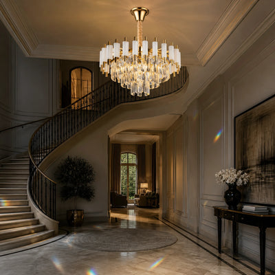 Krištáľový luster VERSAILLES Nobile 5xE14, priemer 40 cm, lesklá zlatá a biela