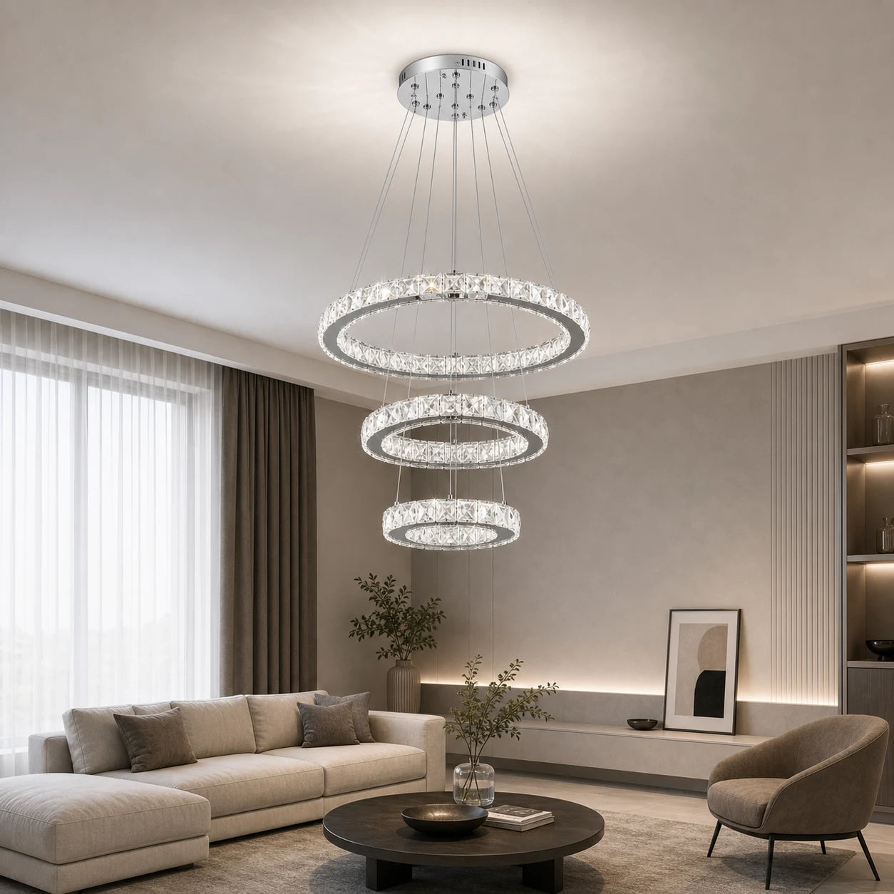 Lustra LED suspendata cu telecomanda si cristal PRISM LUMORA 63W, 3 Cercuri, lumina Rece/Calda/Neutra, Dimabila, Crom Lucios, Inaltime Reglabila - 10_LLC131-3CH.png