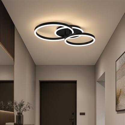 LED luster s diaľkovým ovládaním RINOVA 66W, 2 kruhy, studené/teplé/neutrálne svetlo, stmievateľné, čierny