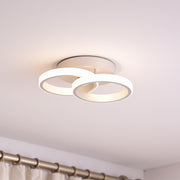 LED luster VERTEX CIRCULA 21W, 2 kruhy, kovové rámy, studené/teplé/neutrálne svetlo, biela