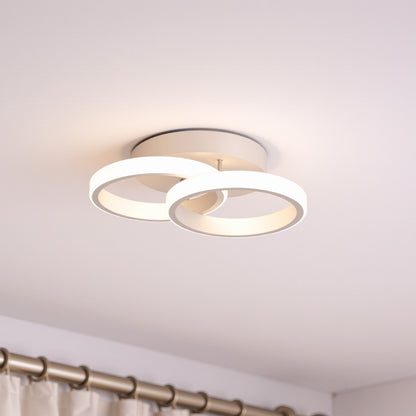 LED luster VERTEX CIRCULA 21W, 2 kruhy, kovové rámy, studené/teplé/neutrálne svetlo, biela