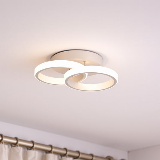 LED luster VERTEX CIRCULA 21W, 2 kruhy, kovové rámy, studené/teplé/neutrálne svetlo, biela