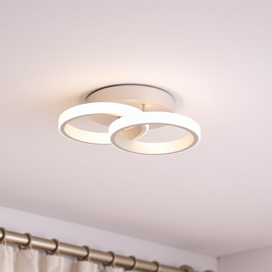 LED luster VERTEX CIRCULA 21W, 2 kruhy, kovové rámy, studené/teplé/neutrálne svetlo, biela