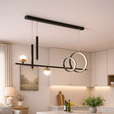 Závesný LED luster s diaľkovým ovládaním DAMARA 44W, studené/teplé/neutrálne svetlo, stmievateľné, čierne, výškovo nastaviteľné
