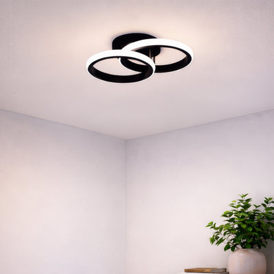 LED luster VERTEX CIRCULA 21W, 2 kruhy, kovové rámy, studené/teplé/neutrálne svetlo 3000K/4000K/6000K, čierny, kov