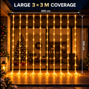 Vianočná inštalácia typu dážď, teplé svetlo, 300 x 300 cm, 320 LED