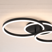 LED luster s diaľkovým ovládaním RINOVA 66W, 2 kruhy, studené/teplé/neutrálne svetlo, stmievateľné, čierny