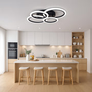 LED luster s diaľkovým ovládaním BETTY 44W, 4 kruhy, studené/teplé/neutrálne svetlo, stmievateľné, čierny