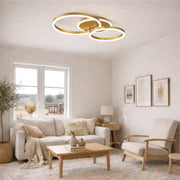 LED luster s diaľkovým ovládaním RINOVA 66W, 2 kruhy, studené/teplé/neutrálne svetlo, stmievateľné, lesklé zlato