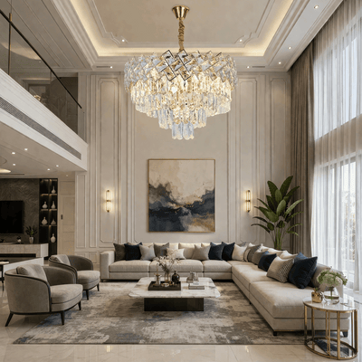 Krištáľový luster WINDSOR Elegance 8x E14, priemer 39 cm, lesklé zlato, nastaviteľná výška, kov a krištáľ