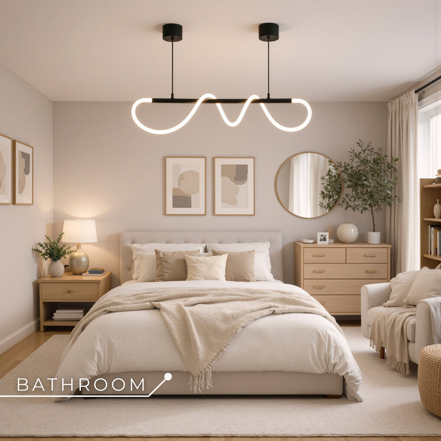 DIVINO LED luster s flexibilnou silikónovou trubicou – 24W, nastaviteľné svetlo, matná čierna