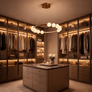 Nova 57W akrylový LED závesný luster s diaľkovým ovládaním, stmievateľný, 3000K/4000K/6000K, zlato, kov a akryl