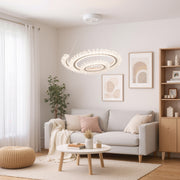 LED luster LT188WH, krištáľ a kov, 40W, stmievateľný, nastaviteľná výška, studené/teplé/neutrálne svetlo, luxusné osvetlenie