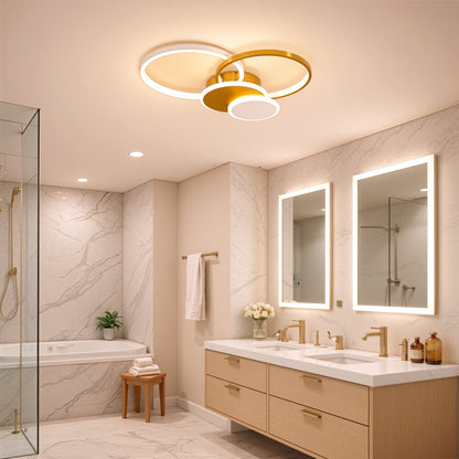 LED luster s diaľkovým ovládaním KILLIAN 80W, 4 kruhy, studené/teplé/neutrálne svetlo, stmievateľné, zlaté