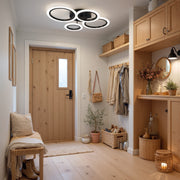 LED luster s diaľkovým ovládaním BETTY 44W, 4 kruhy, studené/teplé/neutrálne svetlo, stmievateľné, čierny