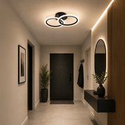 LED luster s diaľkovým ovládaním BETTY 27W, 2 kruhy, studené/teplé/neutrálne svetlo, stmievateľné, čierny