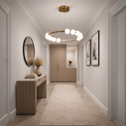 Nova 57W akrylový LED závesný luster s diaľkovým ovládaním, stmievateľný, 3000K/4000K/6000K, zlato, kov a akryl