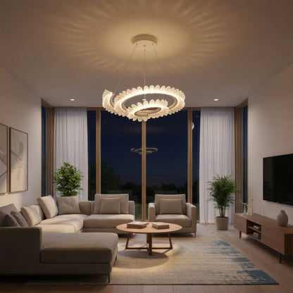 LED luster LT188WH, krištáľ a kov, 40W, stmievateľný, nastaviteľná výška, studené/teplé/neutrálne svetlo, luxusné osvetlenie