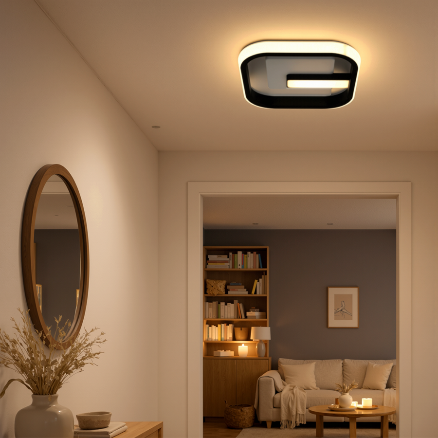 LED luster VICTORIA 19W, štvorcový, studené/teplé/neutrálne svetlo, čierny, biely