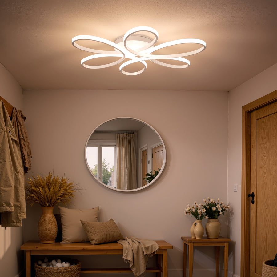 LED luster s diaľkovým ovládaním ELIZA, 63W, studené/teplé/neutrálne svetlo, stmievateľné, biela