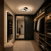 LED luster s diaľkovým ovládaním BETTY 27W, 2 kruhy, studené/teplé/neutrálne svetlo, stmievateľné, čierny