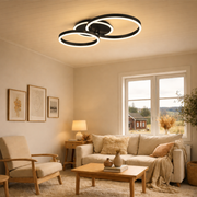 LED luster s diaľkovým ovládaním RINOVA 66W, 2 kruhy, studené/teplé/neutrálne svetlo, stmievateľné, čierny