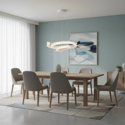 LED luster LT188WH, krištáľ a kov, 40W, stmievateľný, nastaviteľná výška, studené/teplé/neutrálne svetlo, luxusné osvetlenie