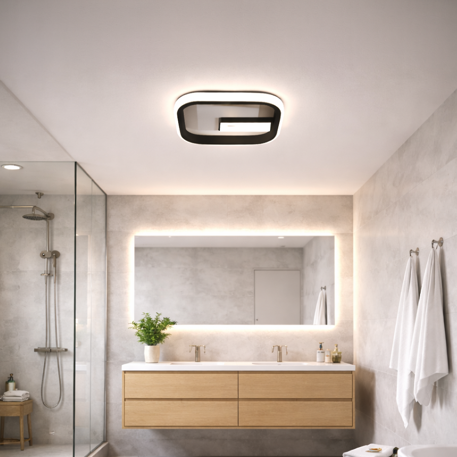 LED luster VICTORIA 19W, štvorcový, studené/teplé/neutrálne svetlo, čierny, biely