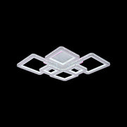 LED luster s diaľkovým ovládaním a kryštálom QUADRIS RGB 170W, 6 štvorcových, studené/teplé/neutrálne svetlo, stmievateľné, biely