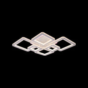 LED luster s diaľkovým ovládaním a kryštálom QUADRIS RGB 170W, 6 štvorcových, studené/teplé/neutrálne svetlo, stmievateľné, biely