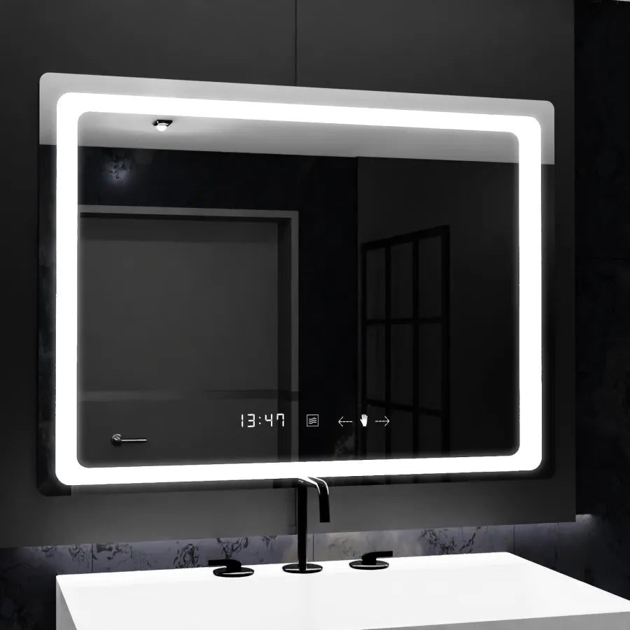 Obdĺžnikové LED zrkadlo 80x60cm Verite Motionglow MARCLELLL SMEABLE COLD DEFRAMENTING SYSTÉM