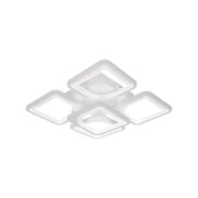 LED luster s diaľkovým ovládaním, Zoe, 5 štvorcov, 96 W, studeného/horúce/neutrálne svetlo, nestabilné, biele