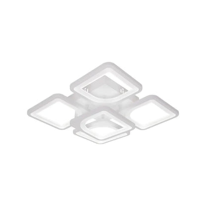 LED luster s diaľkovým ovládaním, Zoe, 5 štvorcov, 96 W, studeného/horúce/neutrálne svetlo, nestabilné, biele