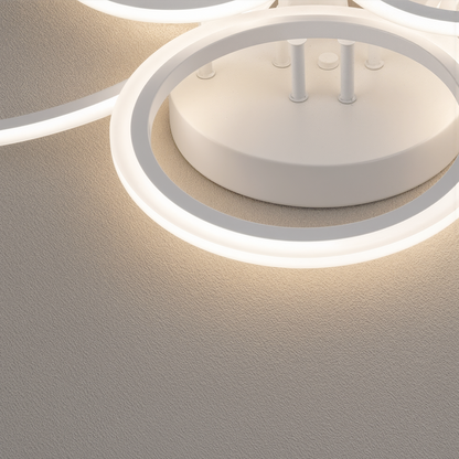 LED luster s diaľkovým ovládaním BETTY 82W, 6 kruhov, studené/teplé/neutrálne svetlo, stmievateľné, biela