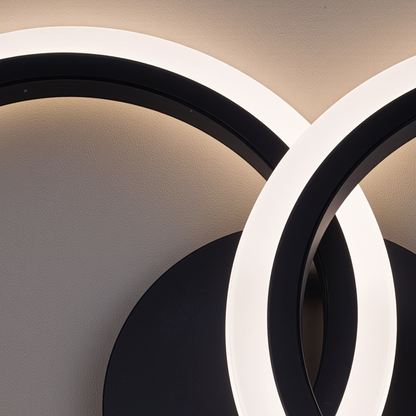 LED luster s diaľkovým ovládaním BETTY 27W, 2 kruhy, studené/teplé/neutrálne svetlo, stmievateľné, čierny