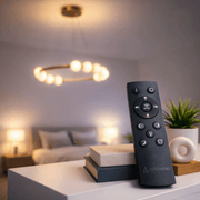 Nova 57W akrylový LED závesný luster s diaľkovým ovládaním, stmievateľný, 3000K/4000K/6000K, zlato, kov a akryl