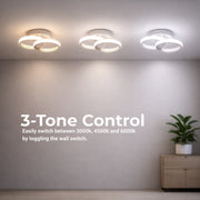 LED luster VERTEX CIRCULA 21W, 2 kruhy, kovové rámy, studené/teplé/neutrálne svetlo, biela