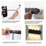 Vonkajšie a vnútorné nástenné LED svietidlo, 4 zdroje x 1W, IP65, ABS, čierne, 3000K