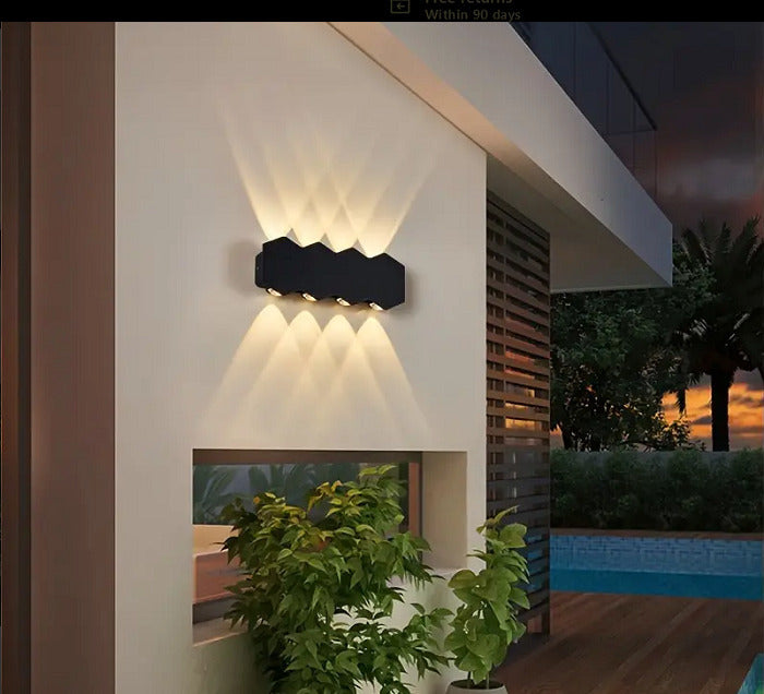 Vonkajšie a vnútorné nástenné LED svietidlo, 4 zdroje x 1W, IP65, ABS, čierne, 3000K