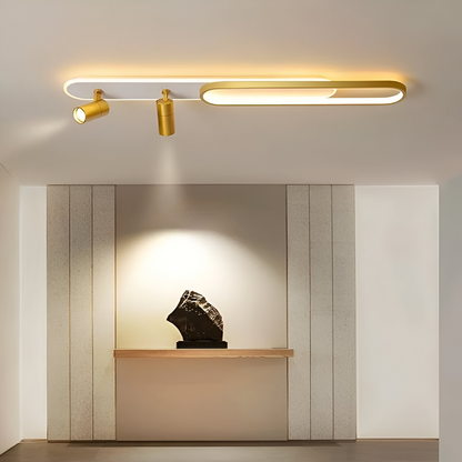 Lustra LED cu Proiector Reglabil FISSO Camilla, 69W, lumina Rece/Calda/Neutra, Auriu Lucios