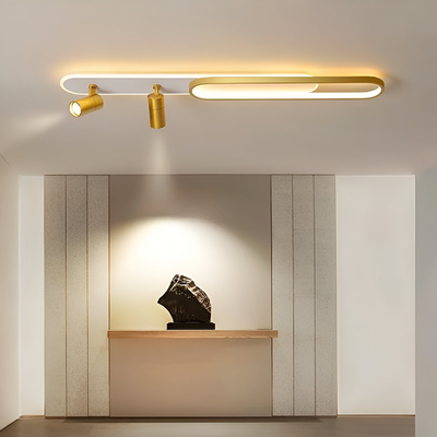 Lustra LED cu Proiector Reglabil FISSO Camilla, 69W, lumina Rece/Calda/Neutra, Auriu Lucios