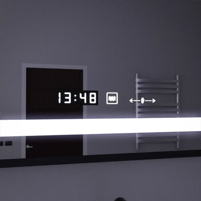 Obdĺžnikové LED zrkadlo 120x80cm Motionglow Sensor Marcello Demonant Clock Defosting System