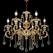 Crystal Luster Luciano, 6*E14, zlato, kov a kryštál