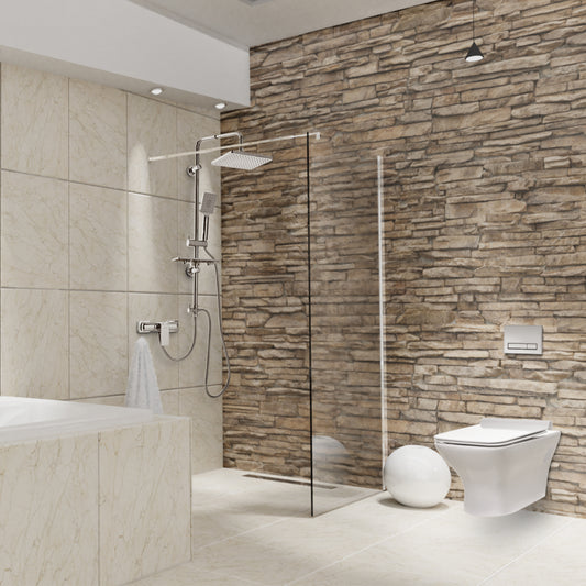 Paravan duș Walk-In 120x195 cm, sticlă securizată 8 mm, transparentă, profil metalic rezistent